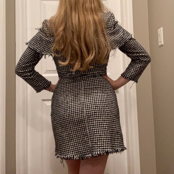 Tweed Houndstooth Mini Dress - Picture 3 of 7